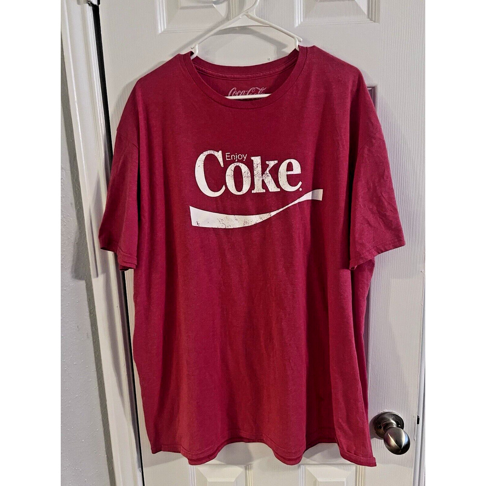 Vintage Enjoy Coke Shirt Men's 2XL Red 80s Single Stitch Coca Cola Promo 1980s